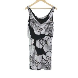 White House Black Market Dress Womens Small Sleeveless Tropical Blouson Hawaiian